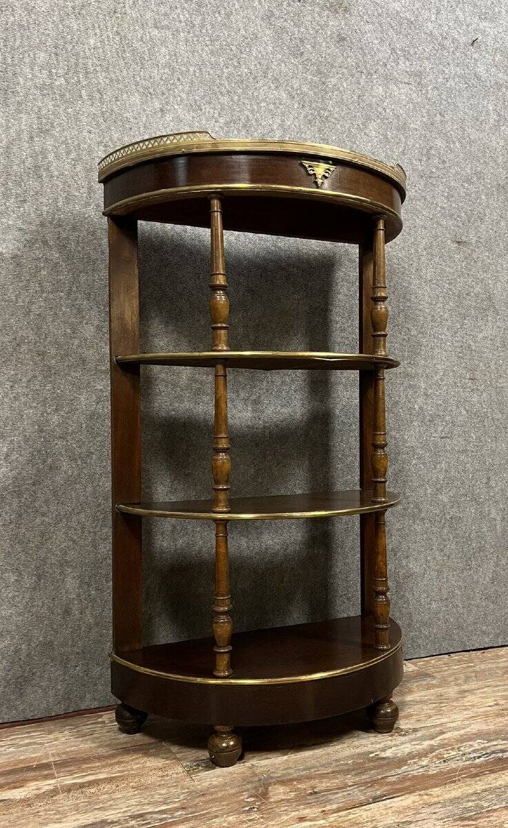 Louis XVI style half-moon Parisian shelf console in mahogany circa 1850