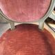 2 Louis XV style armchairs in wood and old pink velvet