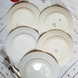 Old mismatched earthenware dinner plates