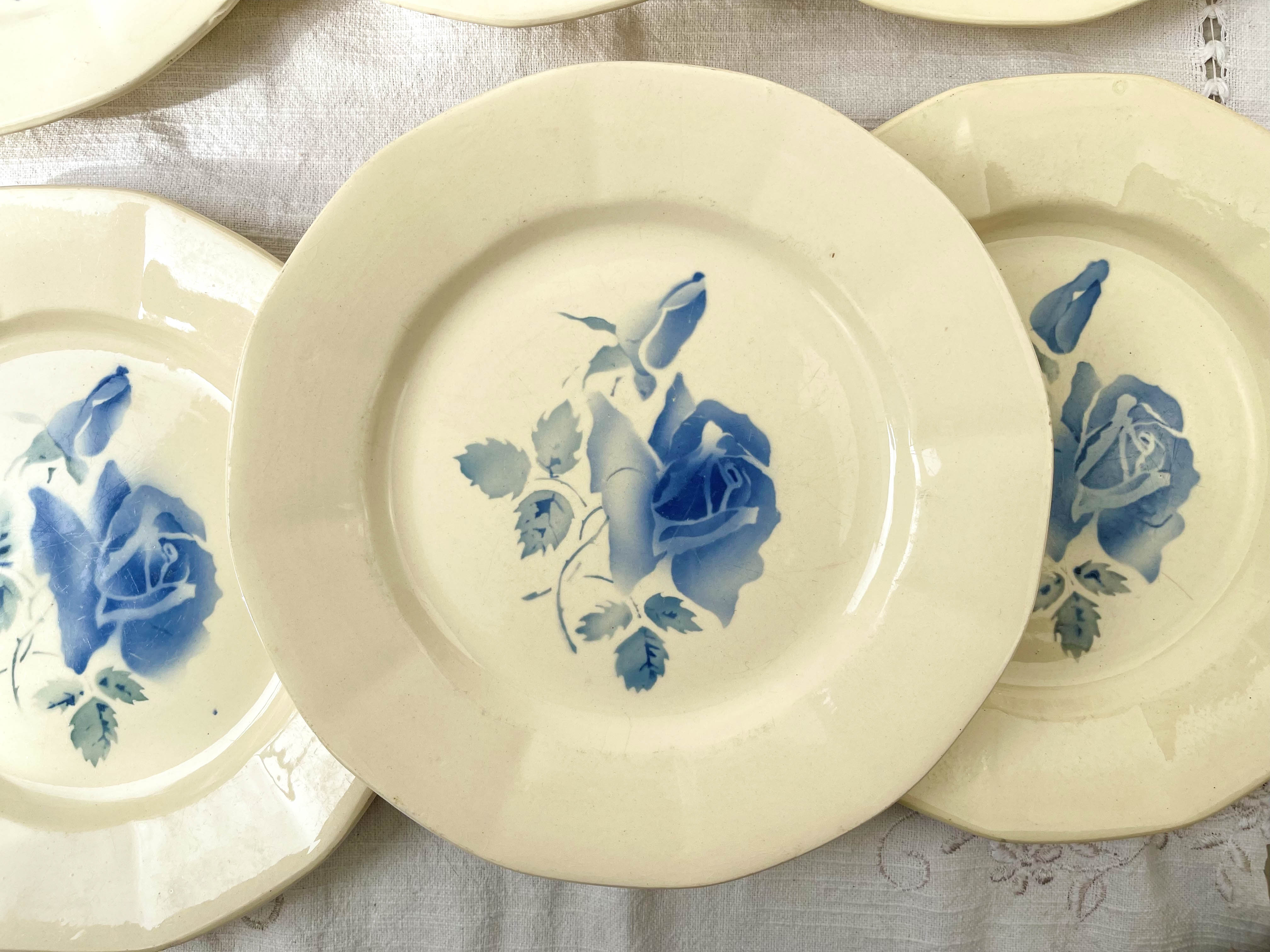 6 flat plates digoin sarreguemines model "cannes"