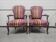 Pair of Louis Philippe armchairs in multicoloured striped velvet.
