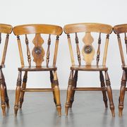 Antique set of 4 wooden dining chairs from the 19th century