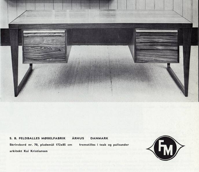 Executive Desk by Kai Kristiansen for Feldballes Møbelfabrik