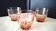 3 Verres de table en verre rosé  Années 50