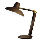 60s lamp in black steel and brass, flexible