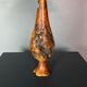 Sculptural artisanal brutalist midcentury burl wood turned table lamp 1960s