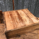 Antique cherry farmhouse table with 3 drawers