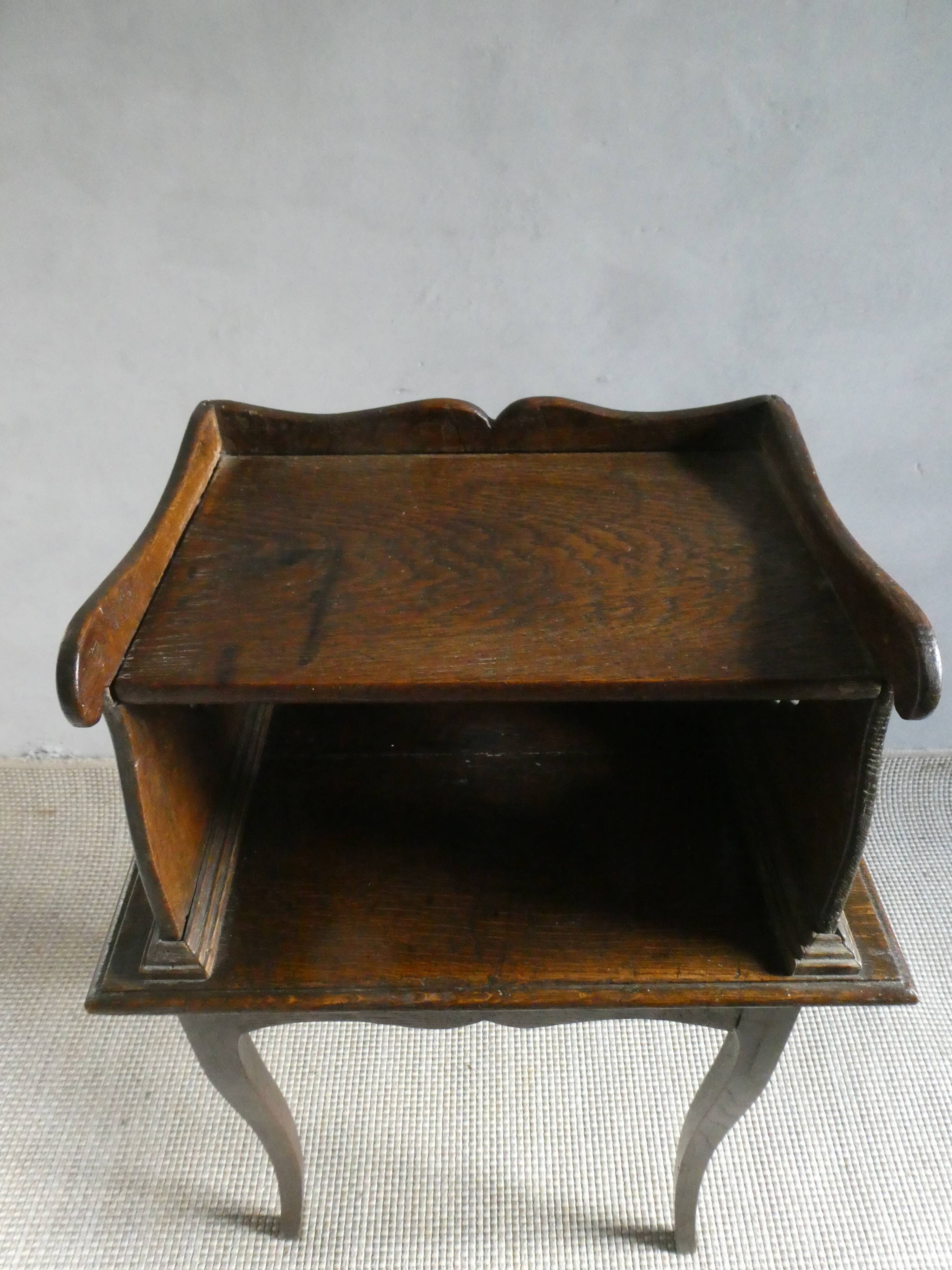 wooden bedside table with 1 drawer, 19th century