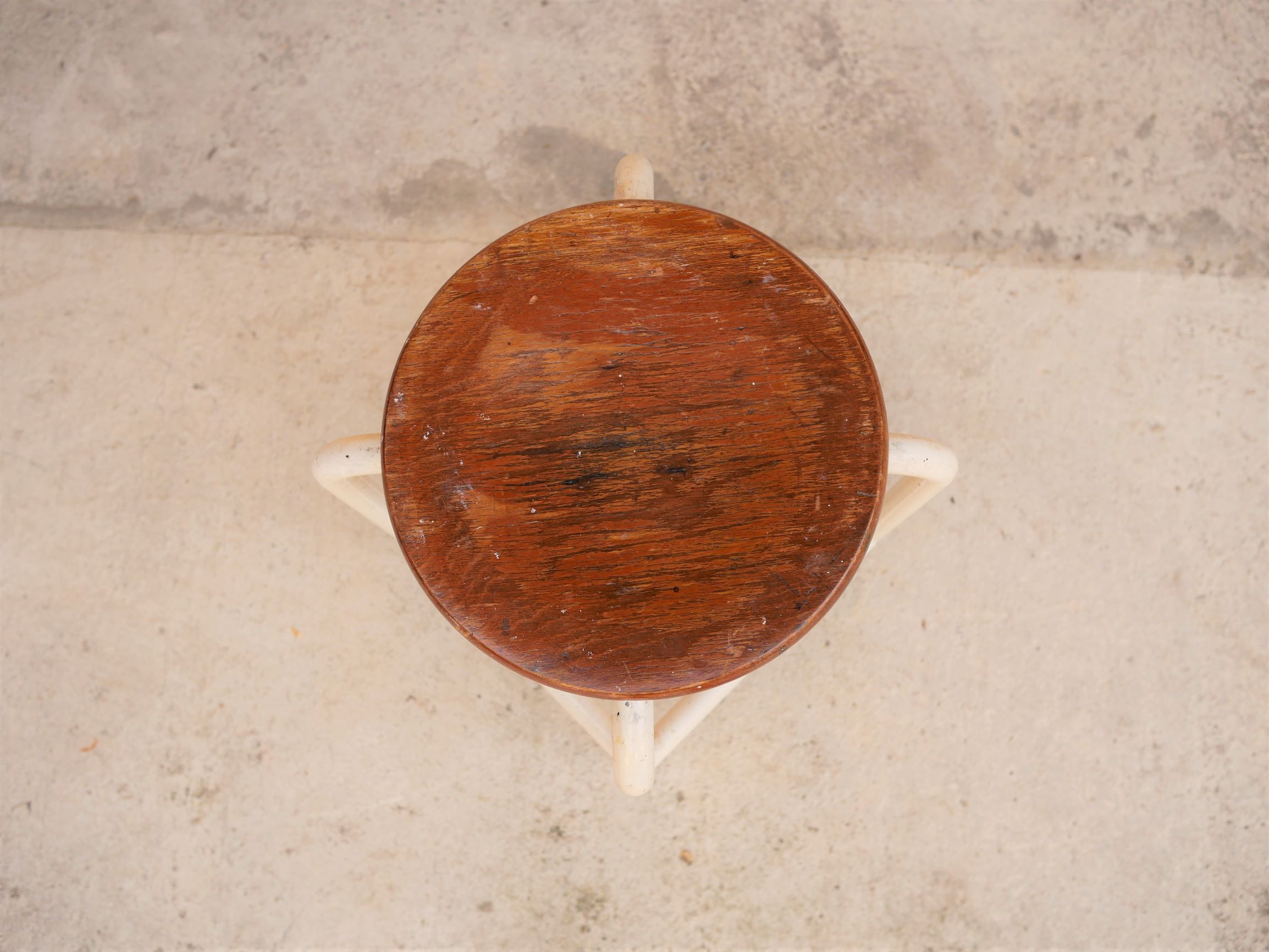 Vintage metal and wood workshop stool