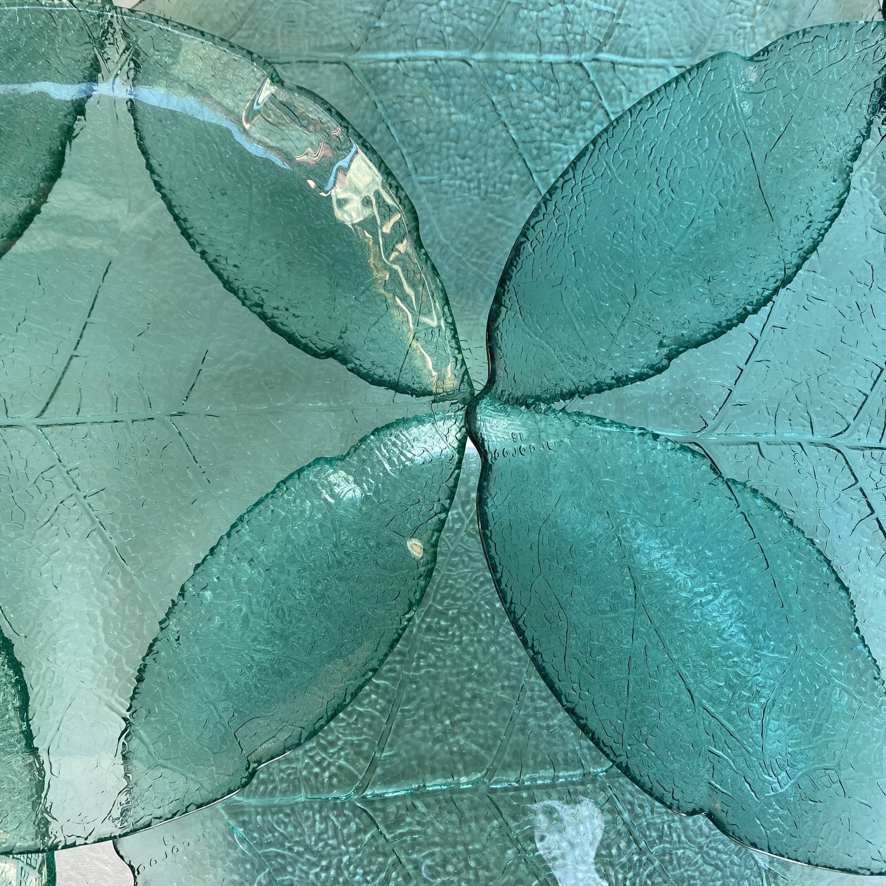 Dessert plates glass leaf
