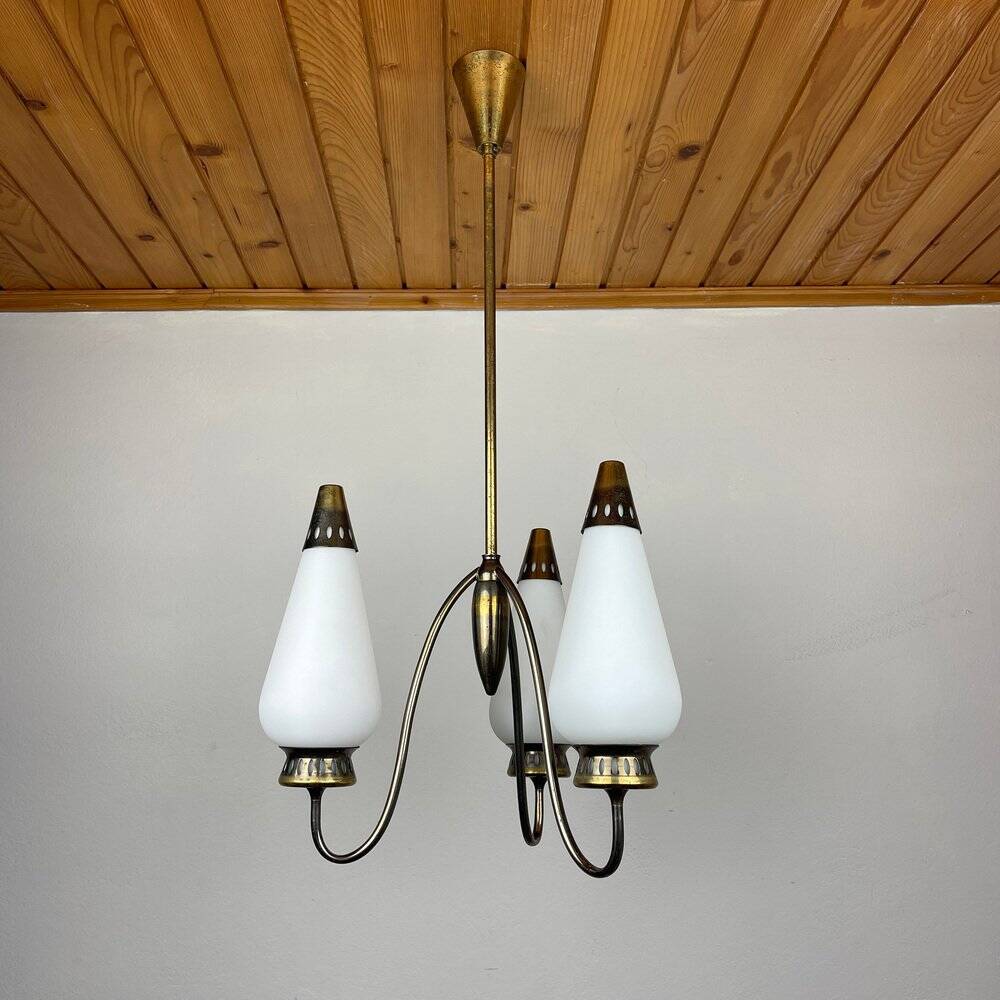 Vintage brass chandelier Italy 1960s