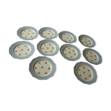 10 plates dessert porcelain of limoges art deco