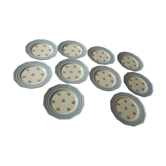 10 assiettes dessert porcelaine de limoges art déco