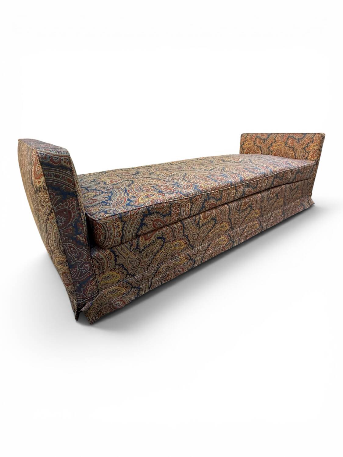 Vintage upholstered 2-seater sofa – embroidered cashmere fabric