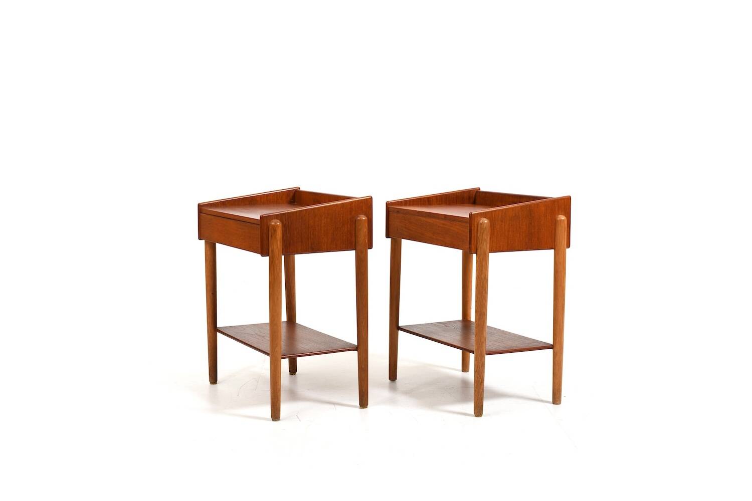 Teak and Oak Nightstands by Børge Mogensen 1950s.