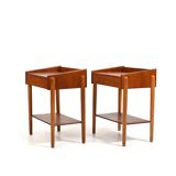 Teak and Oak Nightstands by Børge Mogensen 1950s.