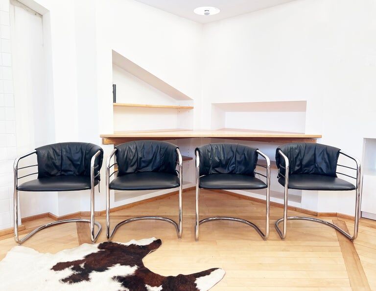 Pair of Italian leather chairs