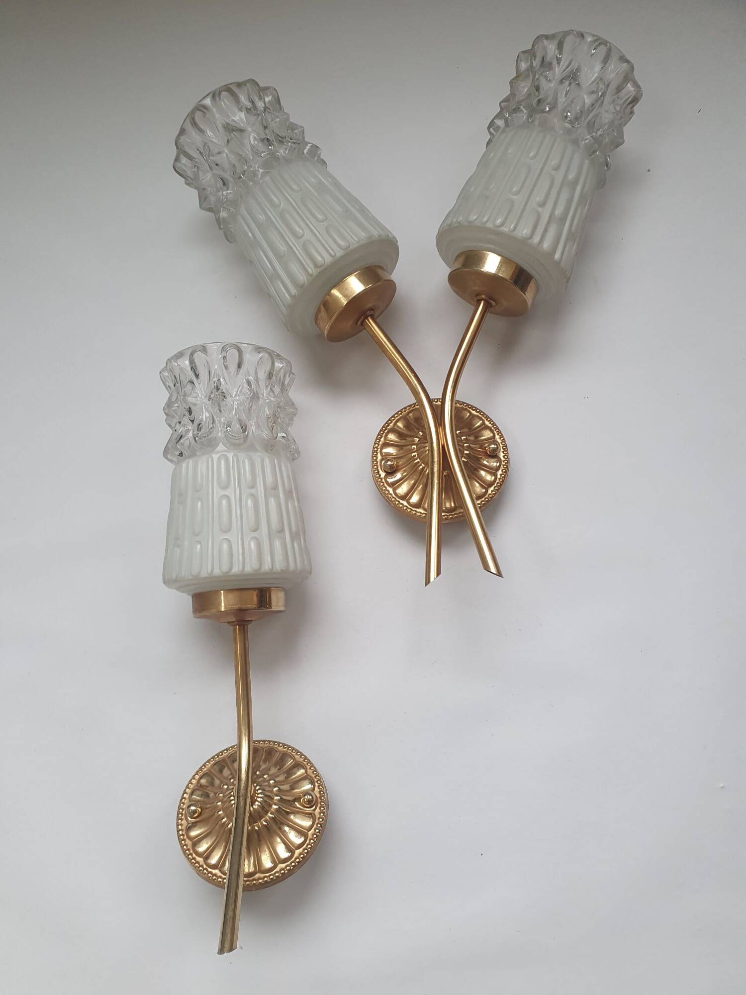 Pair of 1960s gold wall lights