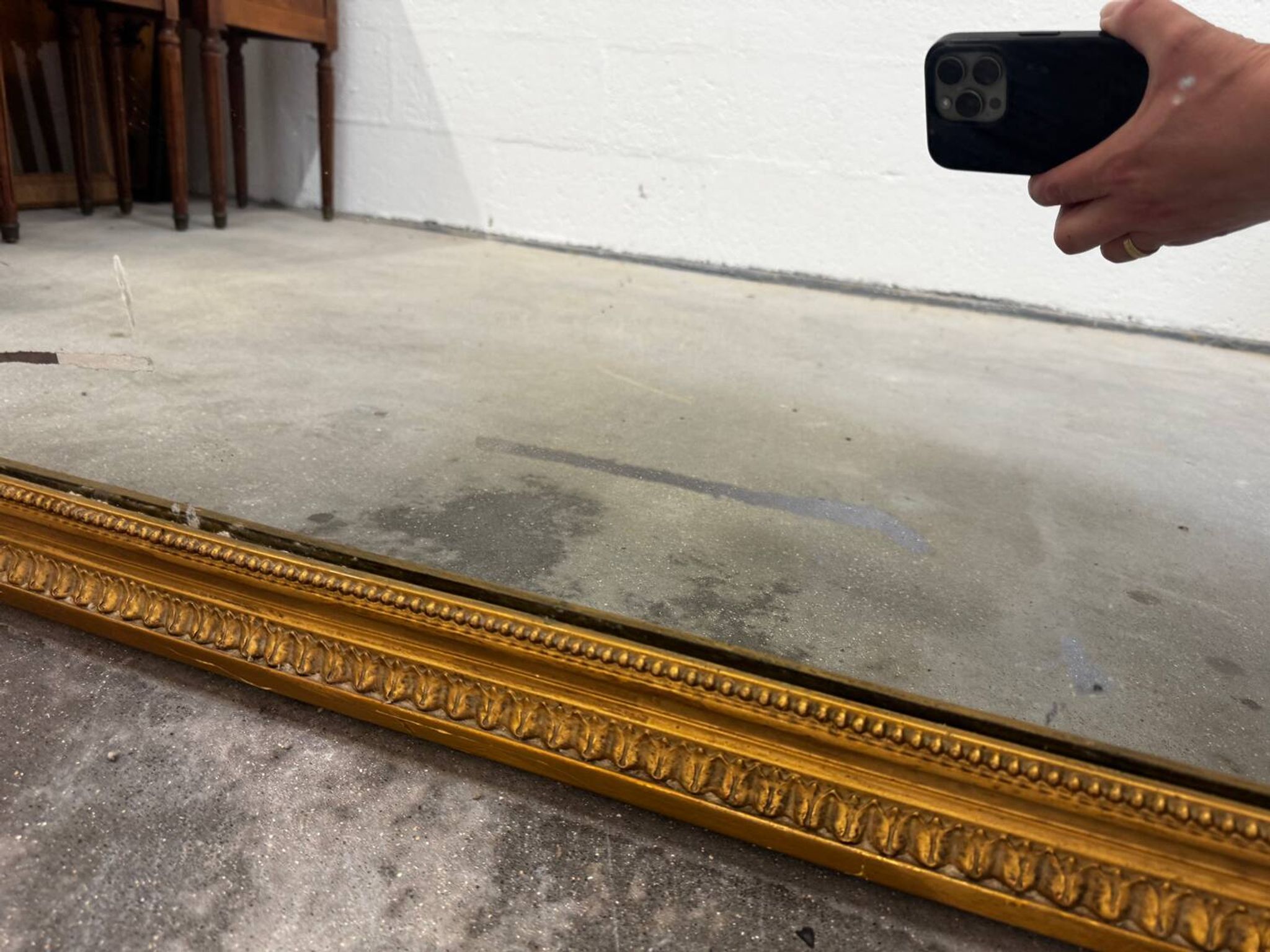 Miroir Grand format Louis Philippe bois doré