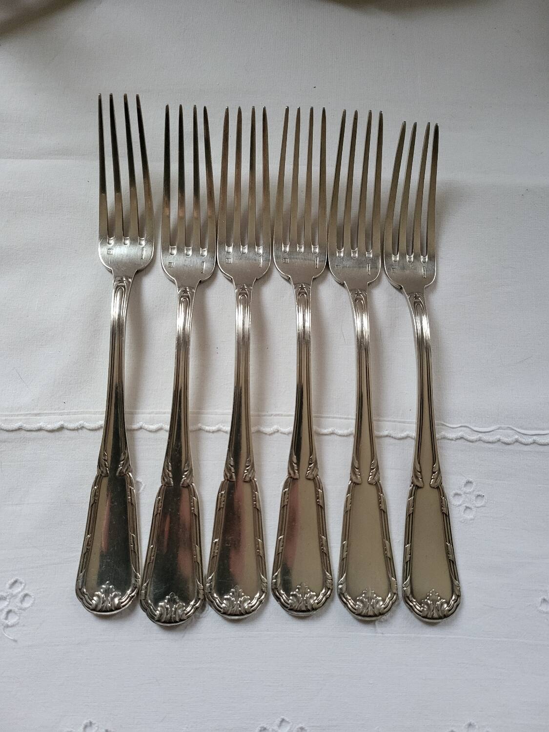 6 Boulenger Silver Metal Table Forks