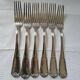 6 Boulenger Silver Metal Table Forks
