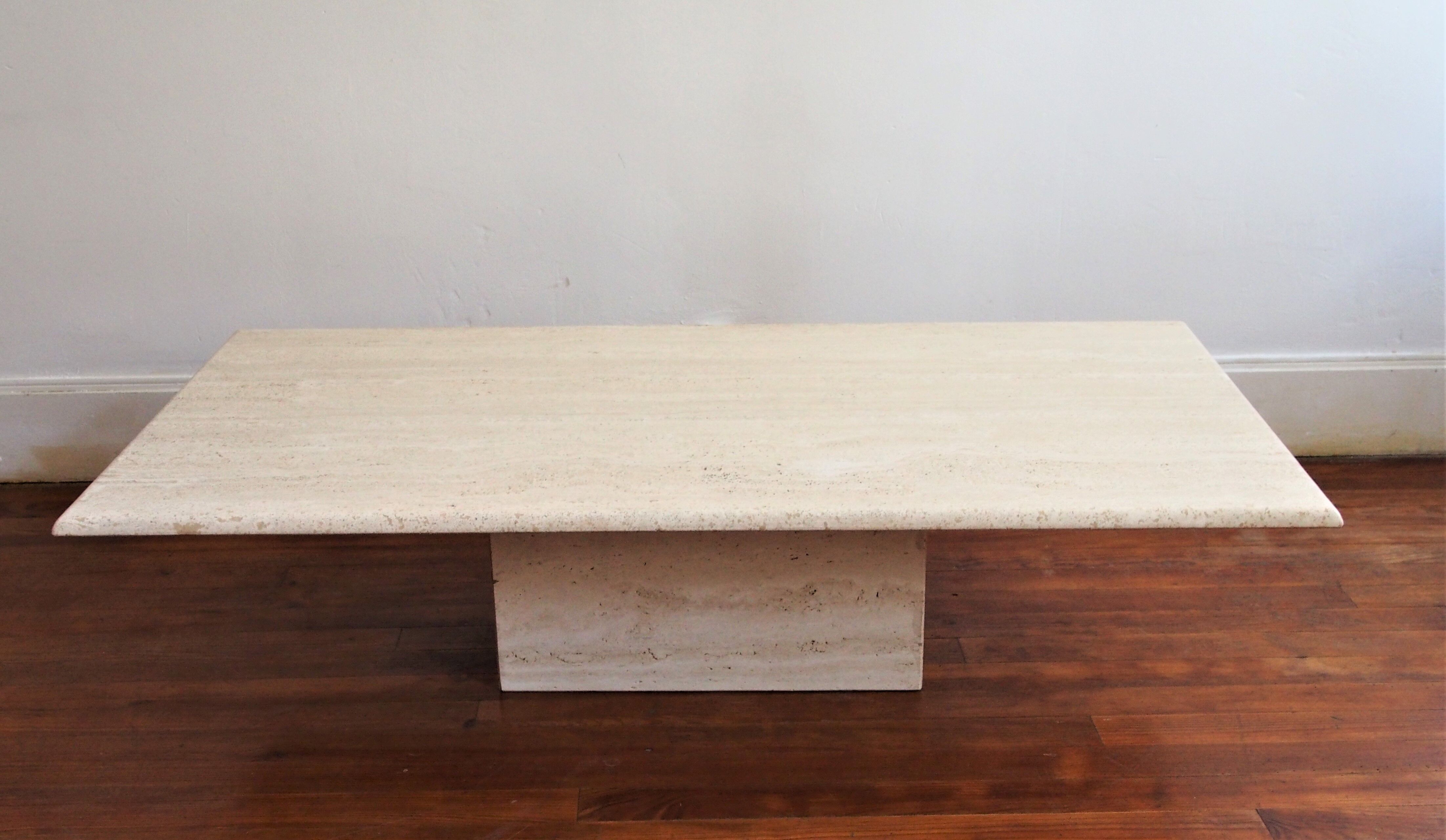 Travertine coffee table