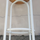 Tabouret haut industriel en bois et métal des années 50