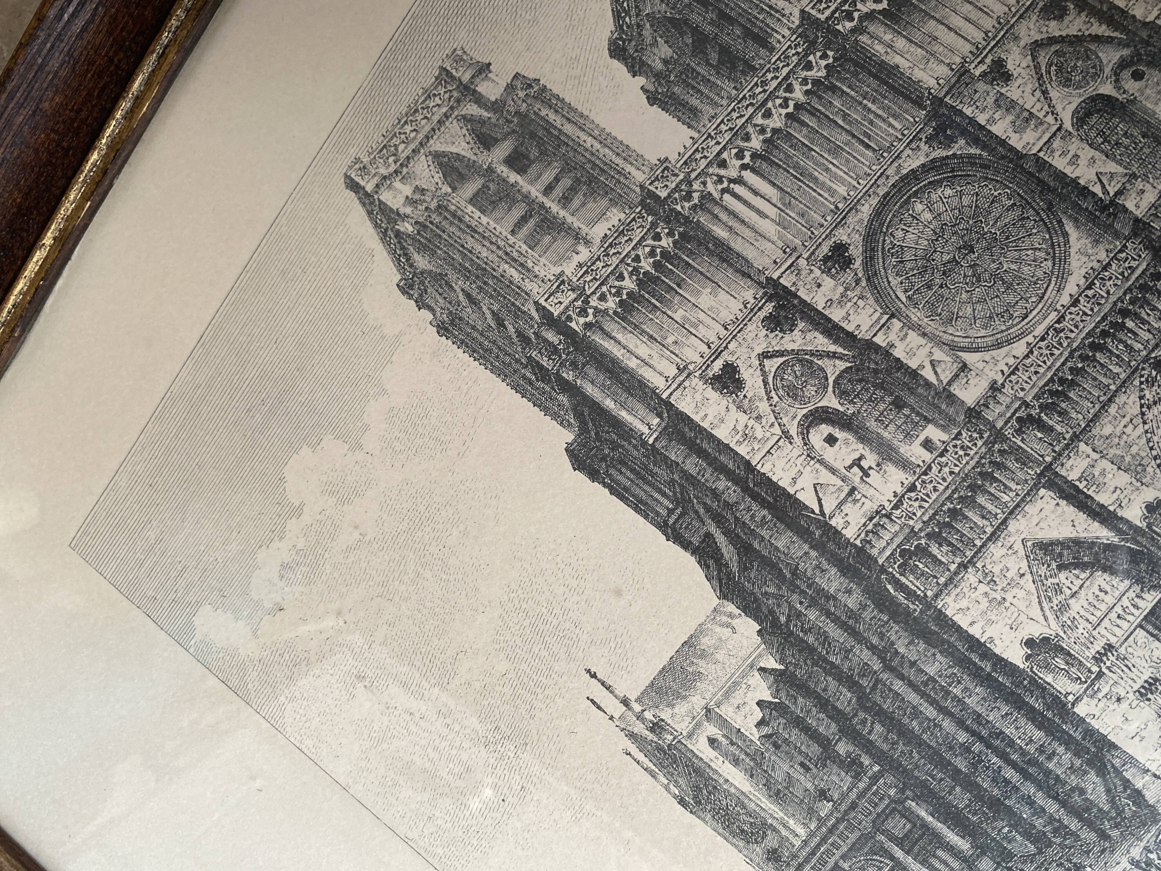 Paris 19th engraving, glass frame