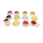 Former tea service in multicolored ceramics signed