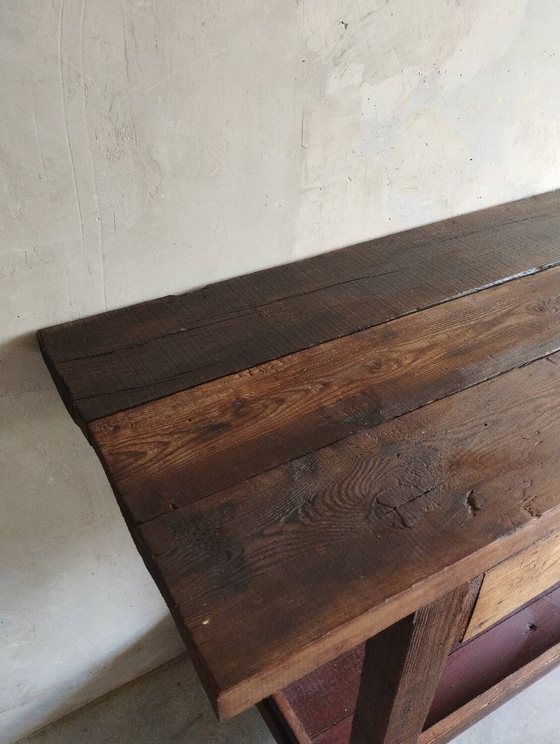 Old workbench with 2 large drawers