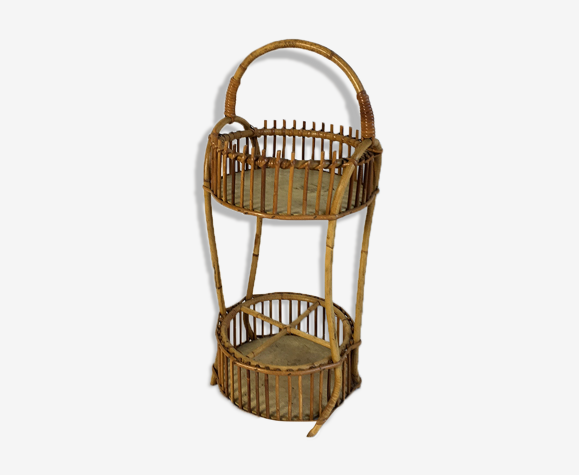 Table d'appoint en rotin vintage 60