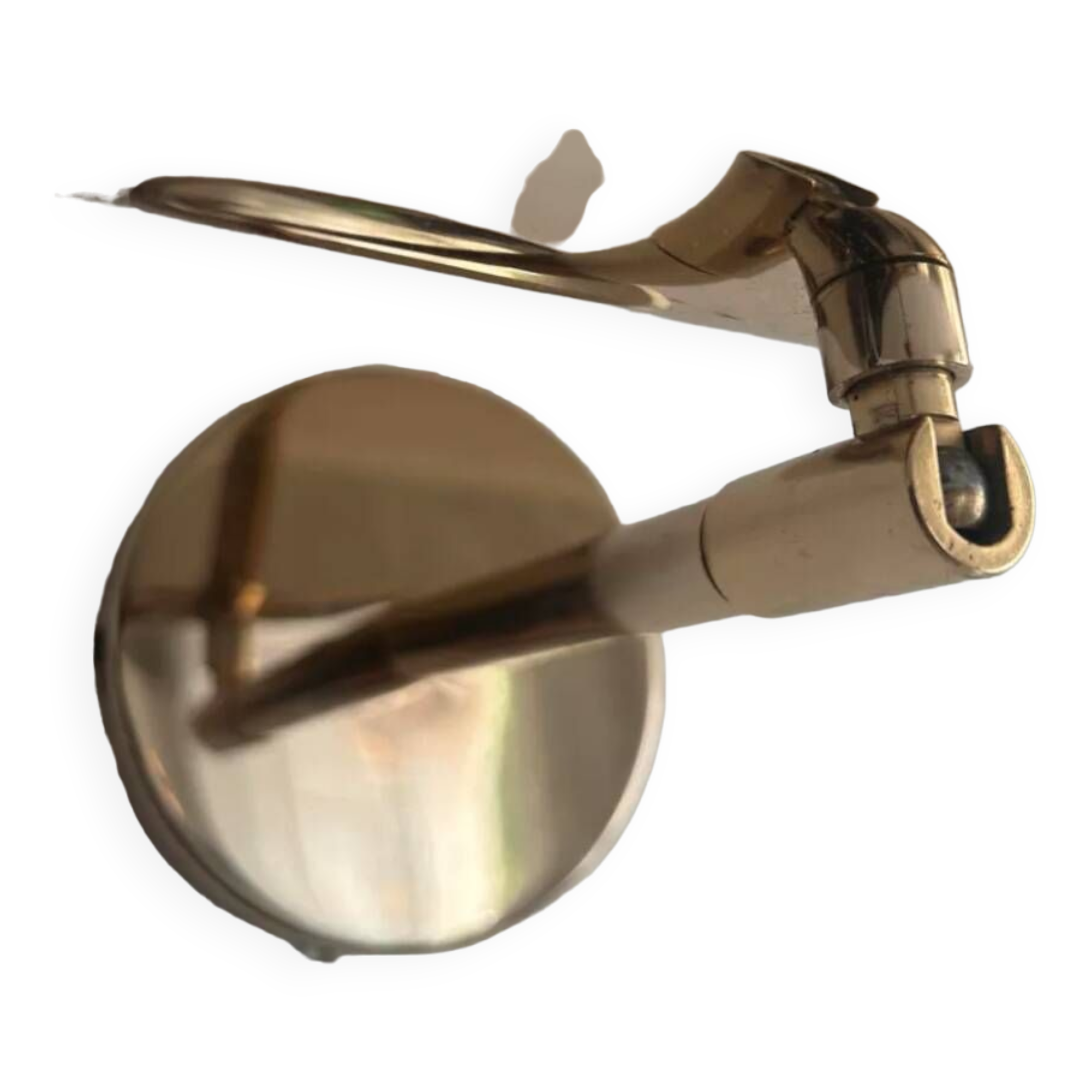 Pair of vintage adjustable solid brass wall lights France 1970