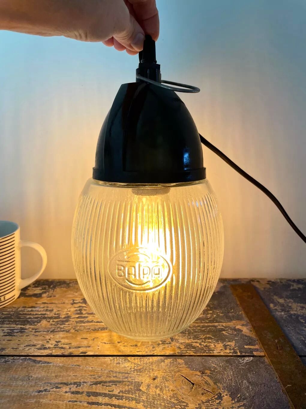 Set of two vintage industrial walkmen made of prismatic glass