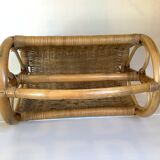 Rattan wicker magazine holder