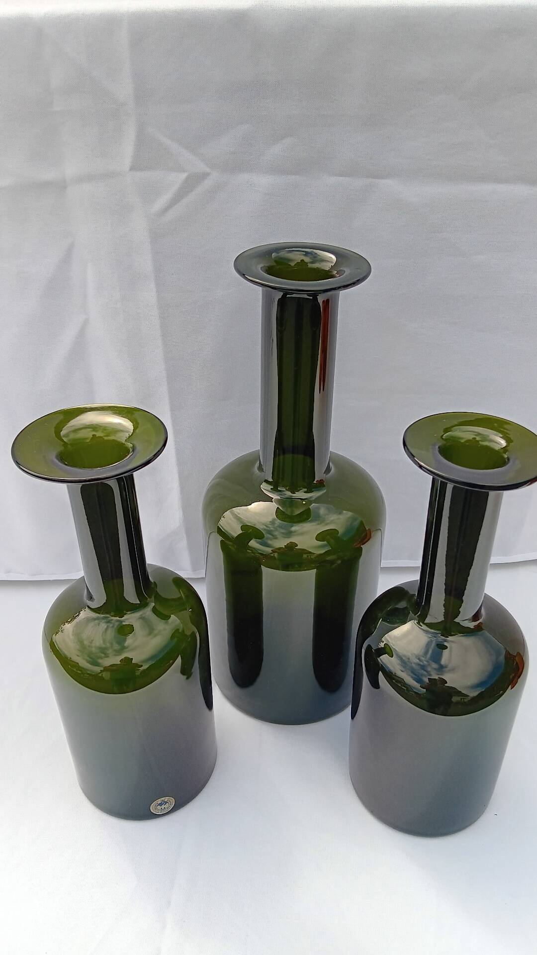 Set of 3 gulvase from october brauer for holmegaard
