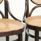 Set of 6 original vintage Thonet long John design diningchairs with webbing