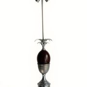 Pineapple lamp in chrome and amber Bakelite, style of Maison Charles - 1970.
