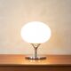 Kaiser Leuchten table lamp, 1970s, space age design, chrome and opal glass