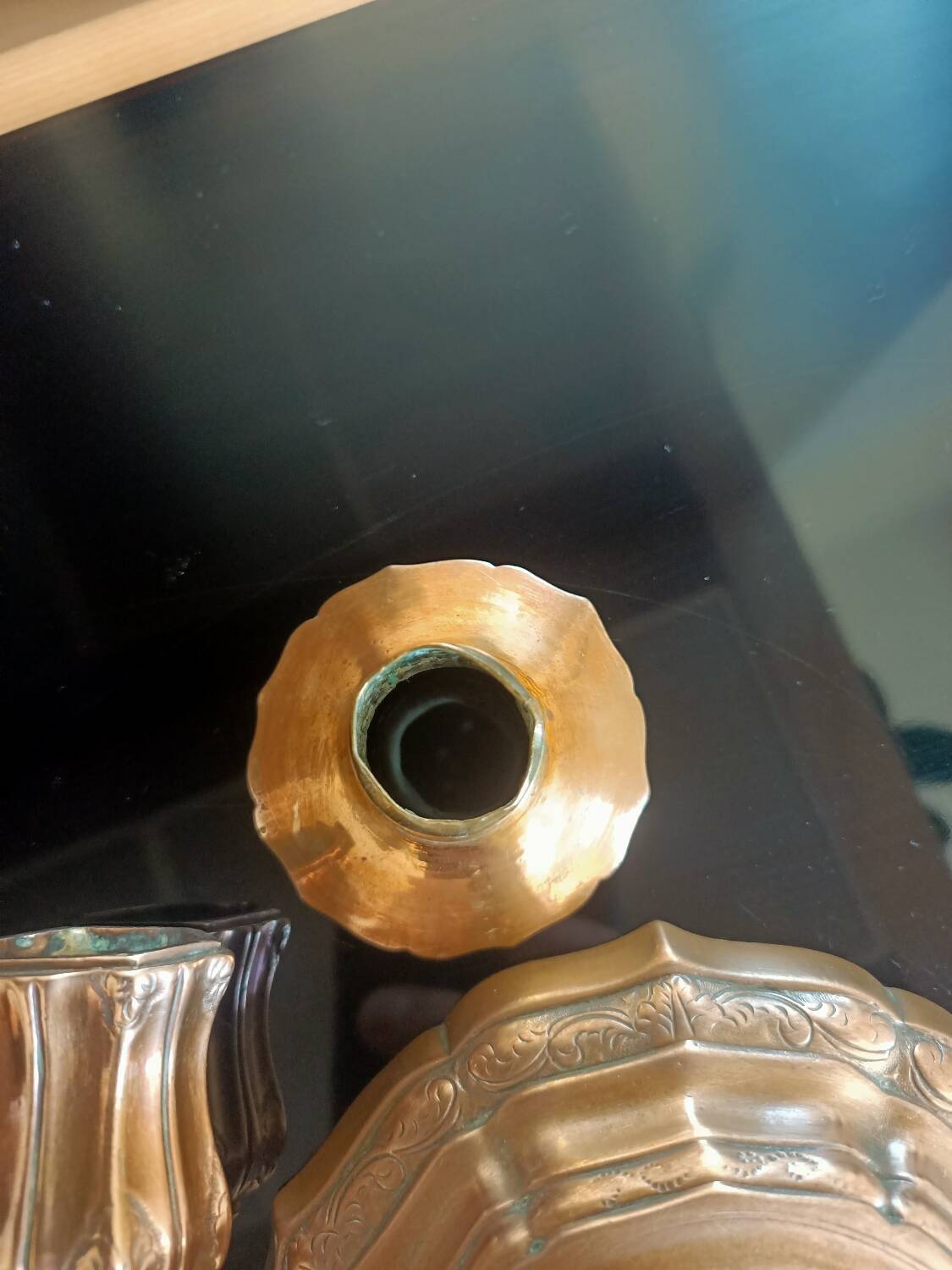 18th century chiseled bronze candlestick