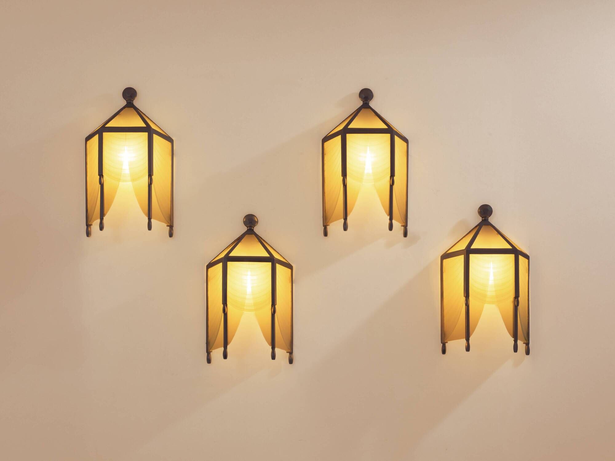 Set of 4 Jean Perzel wall lights in cut glass from Saint Gobain circa 1930