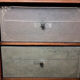 Mahogany and leather cardboard box