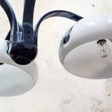 Lampadario quattro luci in Plexiglas e metallo laccato Italia anni '70