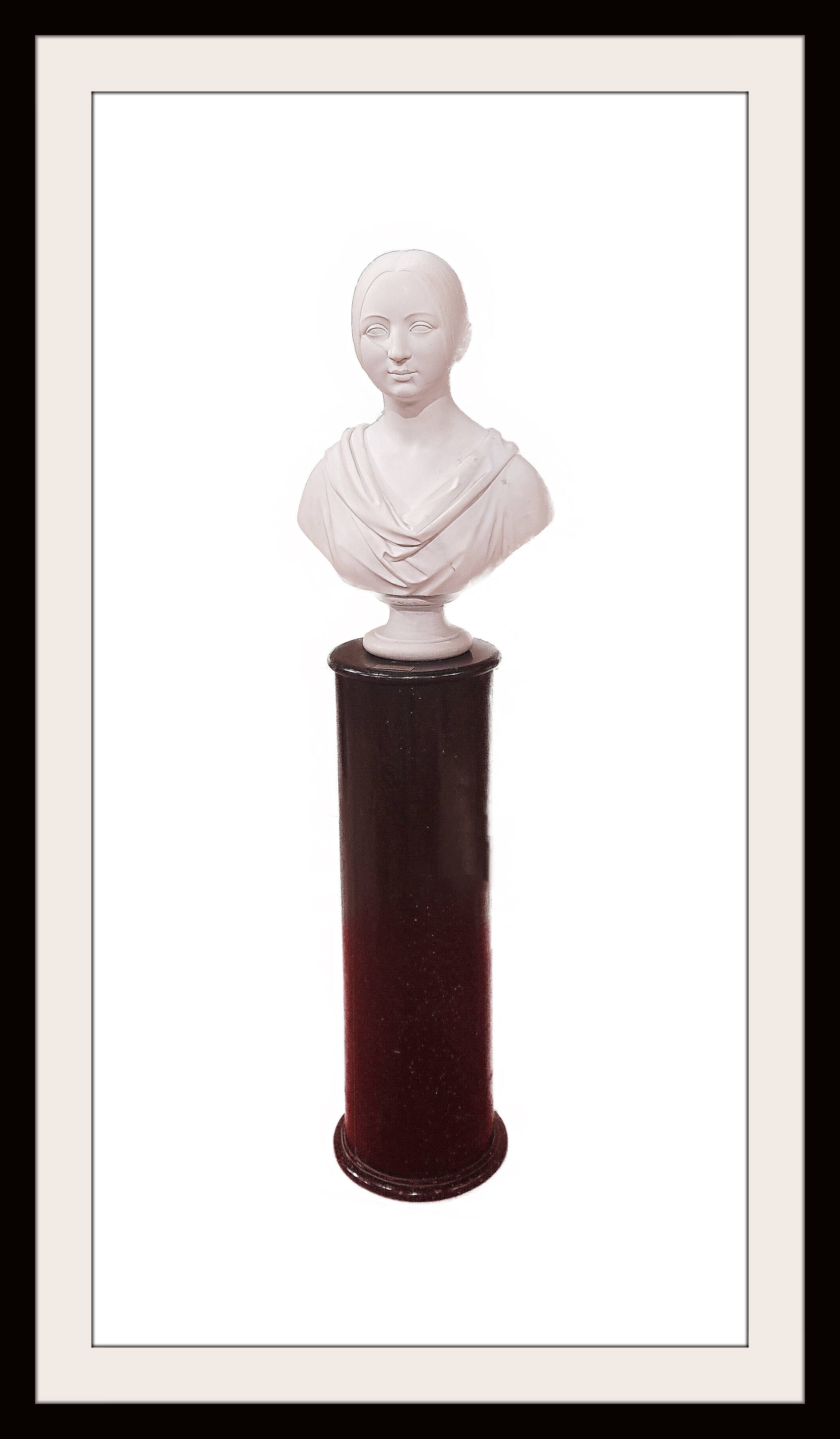 White marble bust by Giuseppe Croff representing Joséphine Carron