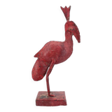 Exotic bird with red pink patina, 80s