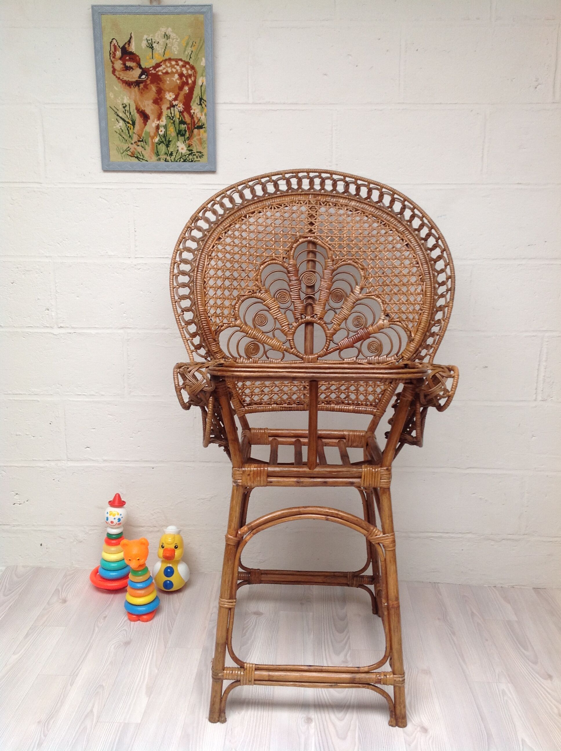 Chaise haute rotin Peacock