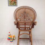 Peacock rattan high chair