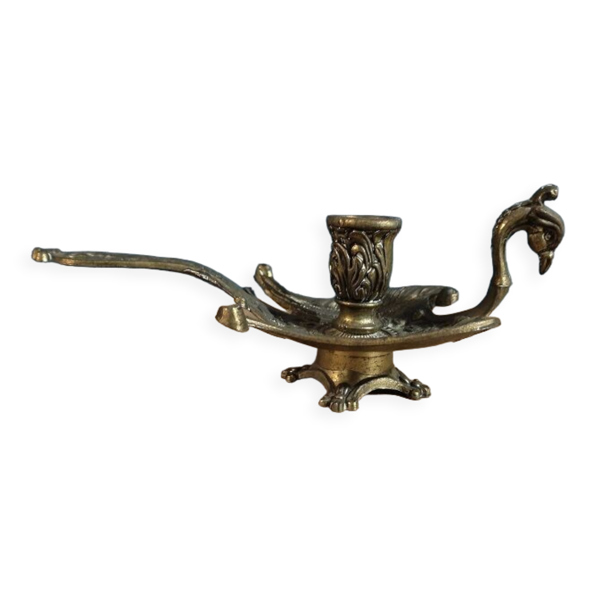 Candle holder bird Peacock wings brass bronze gilded Dpc 0123110