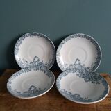 Assiettes Saint Amand Lebacqz & Bouchart décor Colombier début 20ième