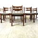 Vintage brutalist dining chairs, set of 6 - 1970s