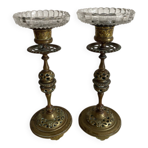 Paire de bougeoirs en